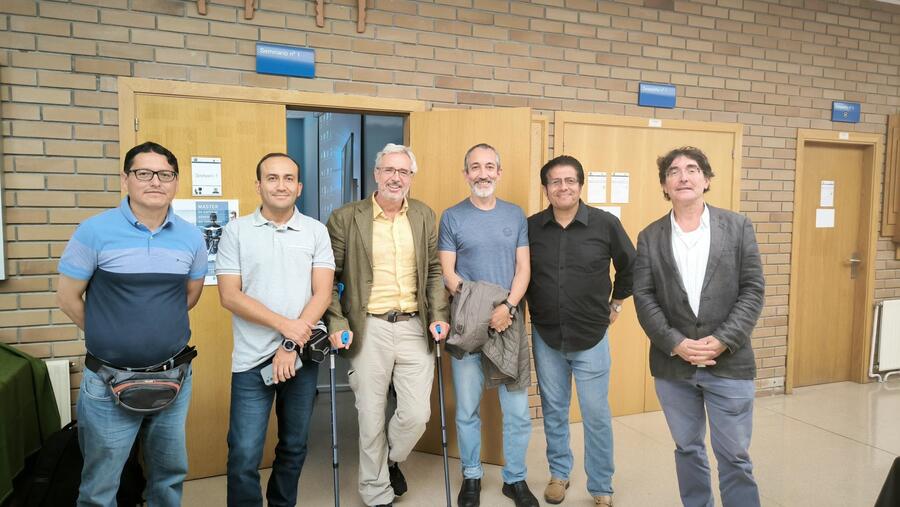 Profesorado do Campus de Lugo xunto a Jorge Merino, Iván Samaniego e Eduardo Morillo