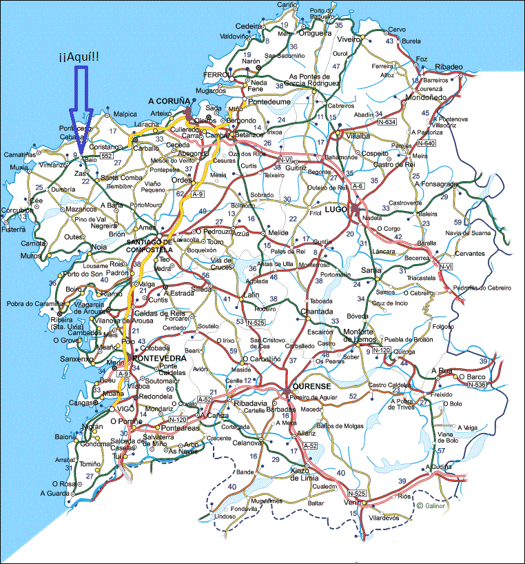 Mapa de Galicia