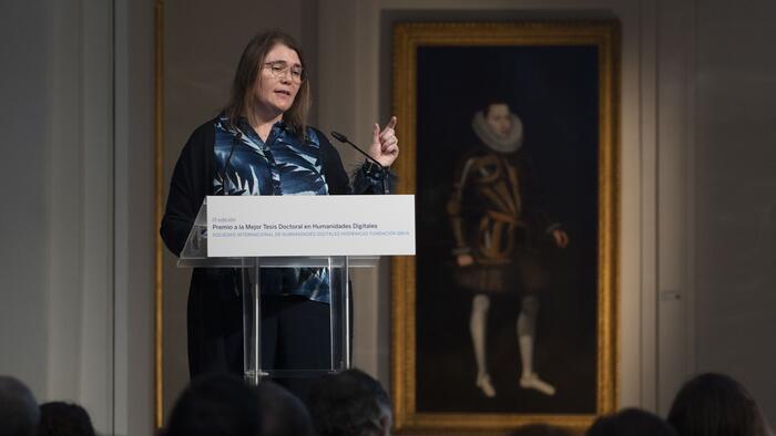 María José Ginzo noutro acto recente de recollida dun premio á súa tarefa científica