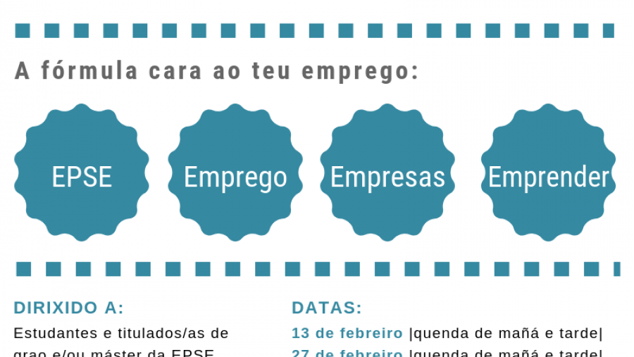 A EPSE acolle tres xornadas de orientación laboral dirixidas aos seus estudantes e egresados A EPSE acolle tres xornadas de orientación laboral dirixidas aos seus estudantes e egresados