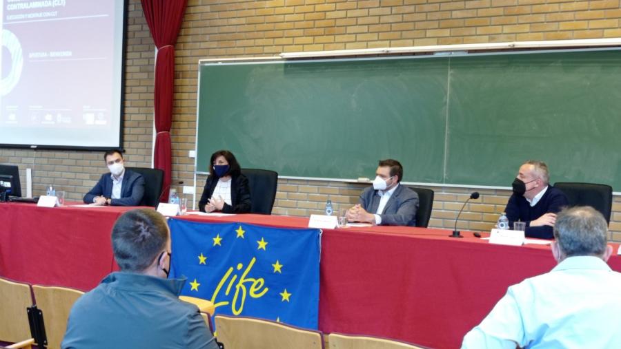 De esquerda a dereita, Pablo Rivera, Montserrat Valcárcel, Álvaro Santos e Manuel Guaita, na apertura do curso na EPS de Enxeñaría De esquerda a dereita, Pablo Rivera, Montserrat Valcárcel, Álvaro Santos e Manuel Guaita, na apertura do curso na EPS de Enxeñaría
