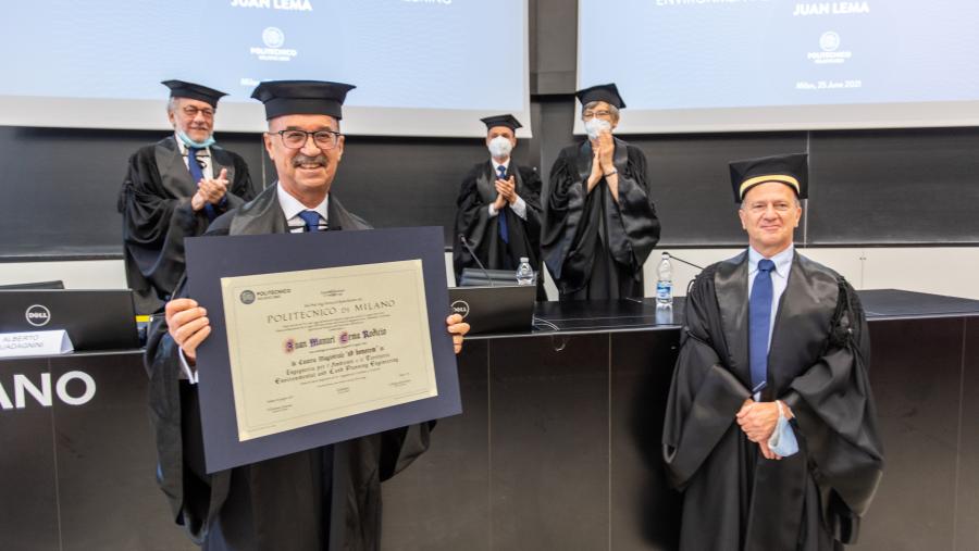 Juan Lema, recoñecido coa Laurea Magistralis ad Honorem do Politécnico de Milán Juan Lema, recoñecido coa Laurea Magistralis ad Honorem do Politécnico de Milán