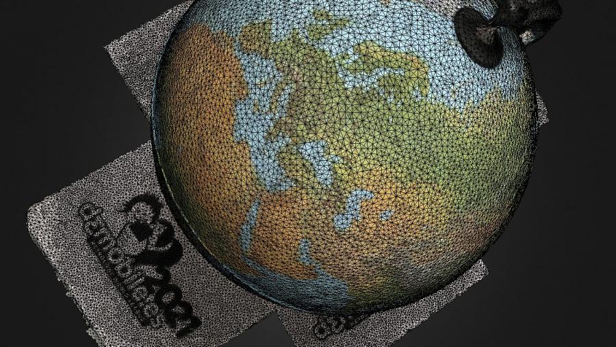 Modelo 3D dun globo terráqueo elaborado por alumnado do IES Muralla Romana de Lugo Modelo 3D dun globo terráqueo elaborado por alumnado do IES Muralla Romana de Lugo