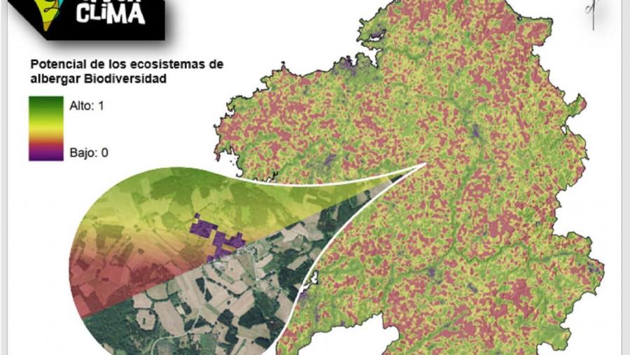 Mapa da capacidade dos ecosistemas para acubillar biodiversidade Mapa da capacidade dos ecosistemas para acubillar biodiversidade