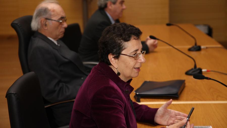 Rosario Álvarez recibe o premio Otero Pedrayo, promovido polas deputacións provinciais, xunto á pintora Menchu Lamas. Imaxe de arquivo Rosario Álvarez