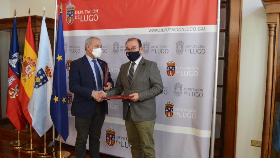 José Tomé e Antonio López, no lugués Pazo de San Marcos