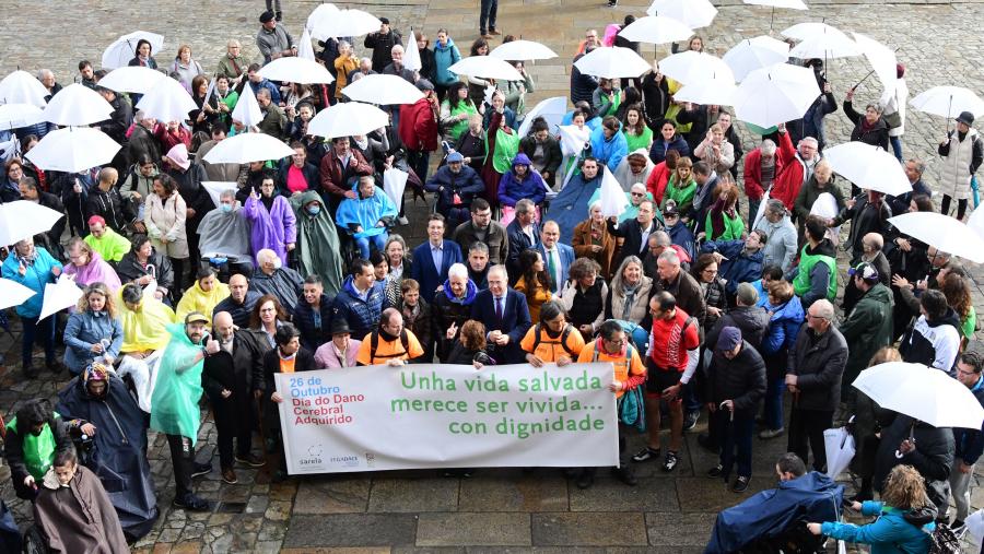 O lema do acto foi 'Unha vida salvada merece ser vivida... con dignidade'. FOTO: Santi Alvite O lema do acto foi 'Unha vida salvada merece ser vivida... con dignidade'. FOTO: Santi Alvite