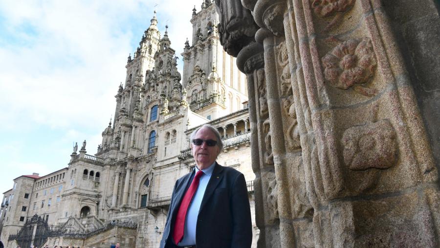 A visita á USC é a primeira que Whittingham realiza a Europa despois da concesión do Nobel. FOTO: Santi Alvite A visita á USC é a primeira que Whittingham realiza a Europa despois da concesión do Nobel. FOTO: Santi Alvite