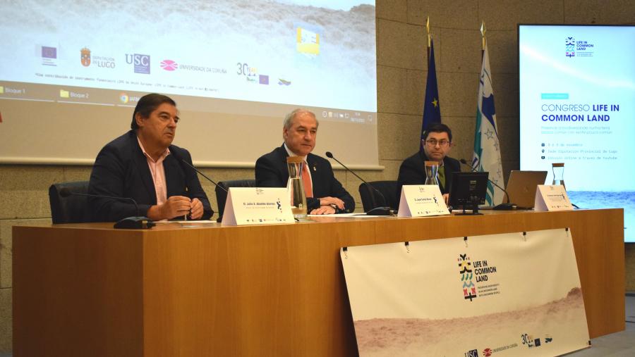 Julio Abalde, José Tomé e Francisco Fraga, na apertura do congreso final do life In Common Land Julio Abalde, José Tomé e Francisco Fraga, na apertura do congreso final do life In Common Land