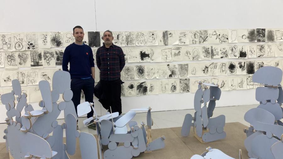 Vicente Blanco e Salvador Cidrás, na mostra de 'Trebello' Vicente Blanco e Salvador Cidrás, na mostra de 'Trebello'