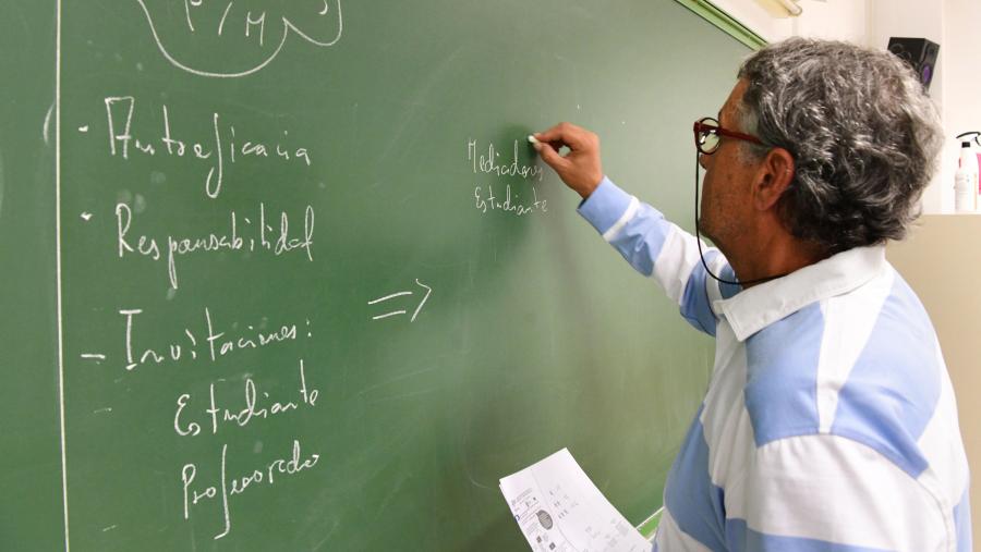 Imaxe de arquivo dunha clase na USC. FOTO: Santi Alvite Imaxe de arquivo dunha clase na USC. FOTO: Santi Alvite