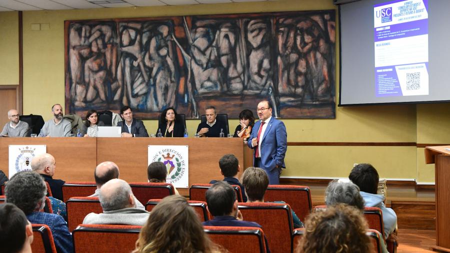 O reitor durante a súa intervención na xornada. FOTO: Santi Alvite O reitor durante a súa intervención na xornada. FOTO: Santi Alvite