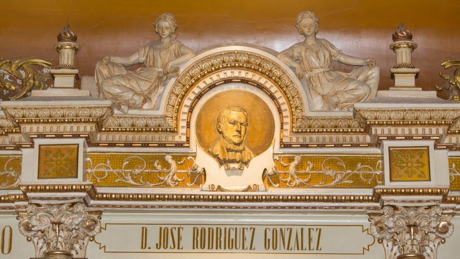 Imaxe de José Rodríguez González no Paraninfo da USC Imaxe de José Rodríguez González no Paraninfo da USC