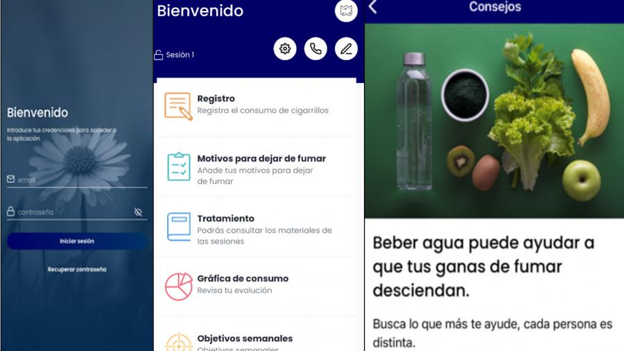 Diversas pantallas da app SinHumo Diversas pantallas da app SinHumo