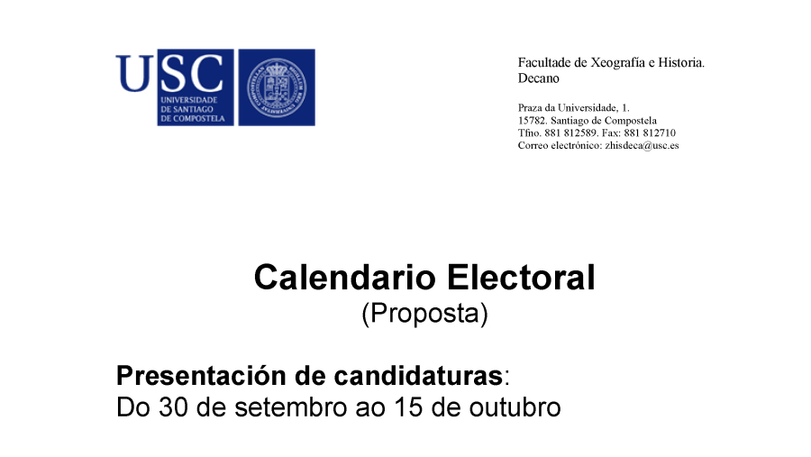 proposta de calendario electoral
